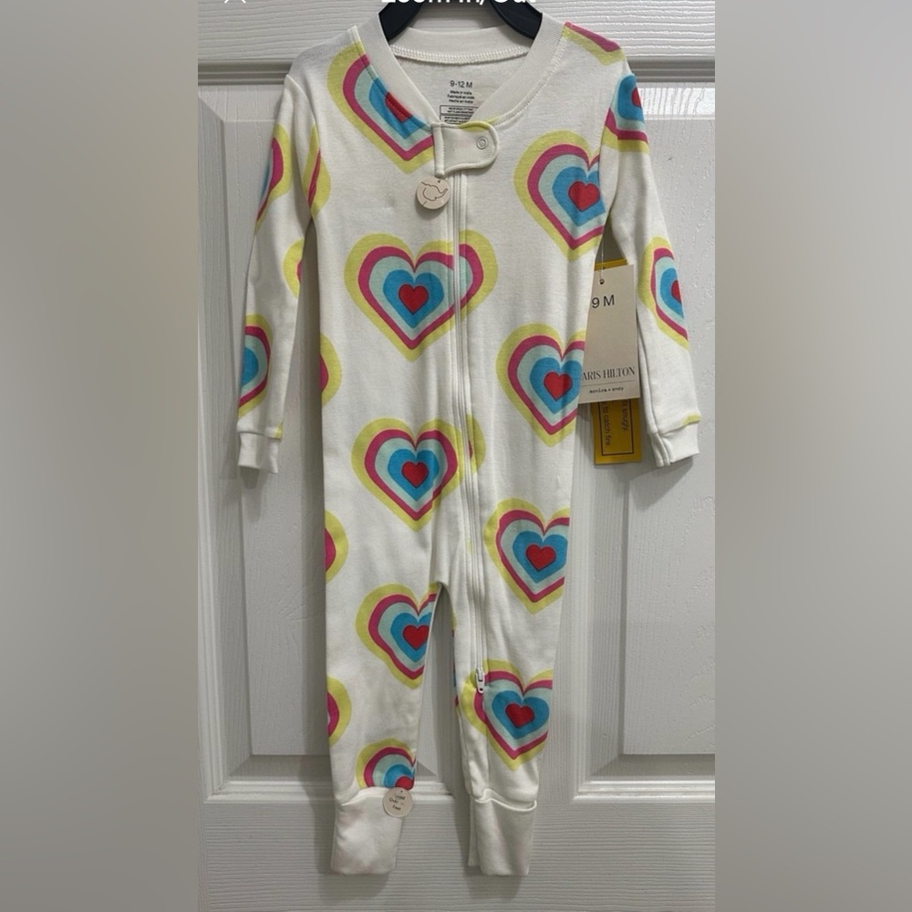 Paris Hilton/Monica + Andy Organic Cotton Baby One Piece Sleeper Size 9-12 Mths